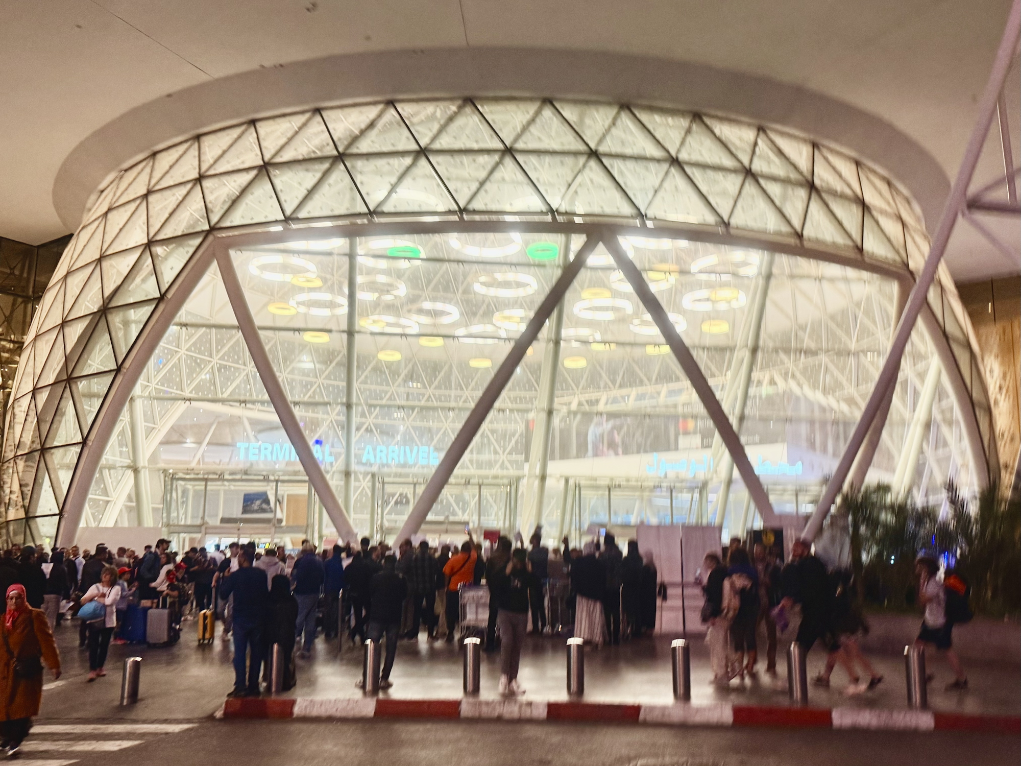 Marrakech airport outside drivers waiting 